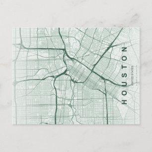 Houston stadsplattegrond minimale ansichtkaart briefkaart