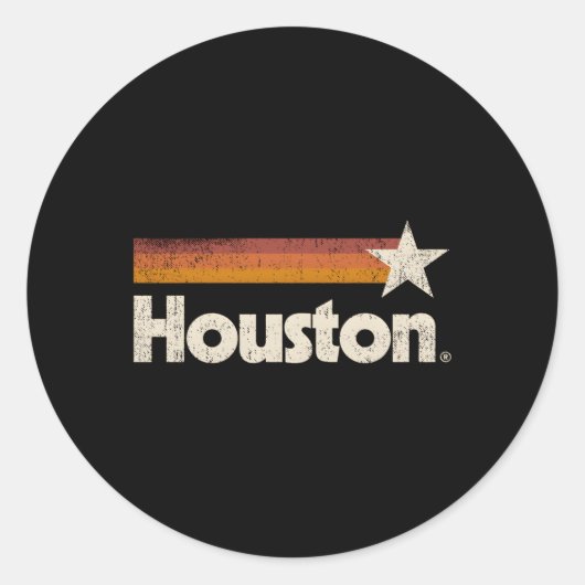 Houston Sterke Texas Vlag Ster Ronde Sticker (Voorkant)