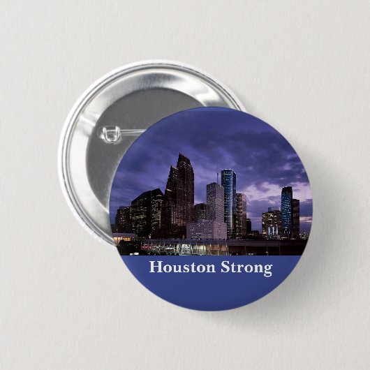 Houston Strong Downtown Skyline Button (Voorkant /achterkant)