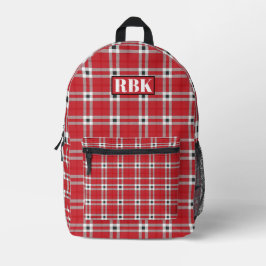 Houston Tartan Plaid Red, white, black Bedrukte Rugzak