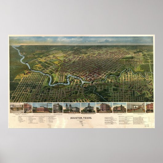Houston, Texas 1891 Poster (Voorkant)