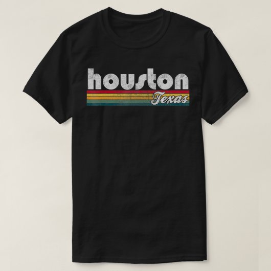 Houston Texas  70s 80s Retro Style Mannen Wome T-shirt (Design voorkant)