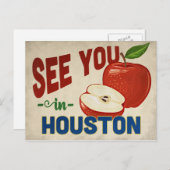 Houston Texas Apple - Vintage Travel Briefkaart (Voorkant / Achterkant)
