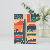 Houston Texas Art Deco Uitnodiging (Staand voorkant)
