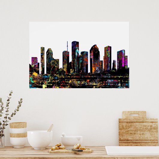 Houston, Texas bedekt met graffiti Poster (Keuken)