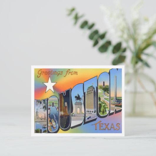 Houston, Texas  Big Letters Briefkaart (Staand voorkant)
