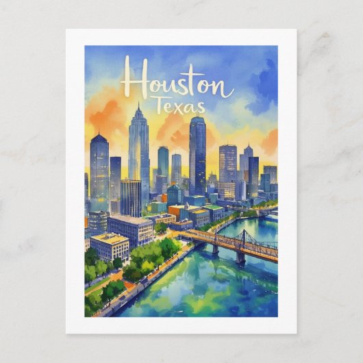 Houston Texas Briefkaart (Voorkant)