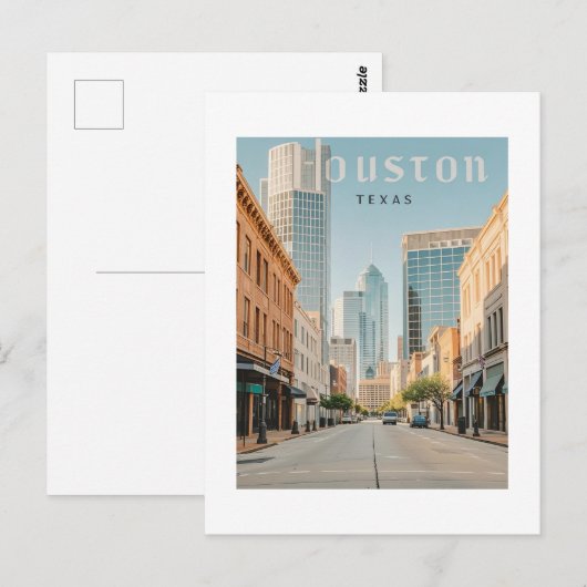 Houston Texas Briefkaart (Voorkant / Achterkant)