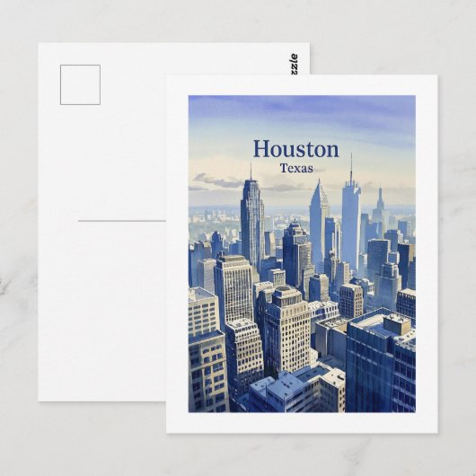 Houston Texas Briefkaart (Voorkant / Achterkant)