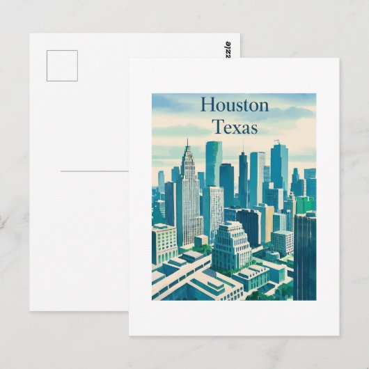 Houston Texas Briefkaart (Voorkant / Achterkant)