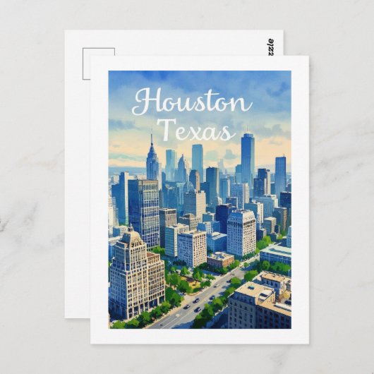 Houston Texas Briefkaart (Voorkant / Achterkant)