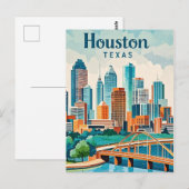 Houston Texas Briefkaart (Voorkant / Achterkant)