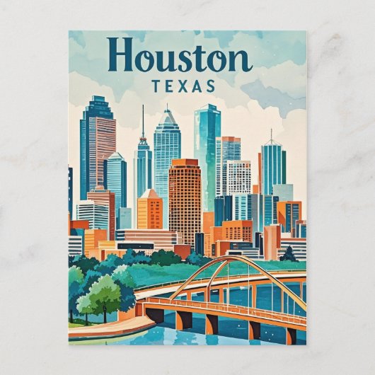 Houston Texas Briefkaart (Voorkant)