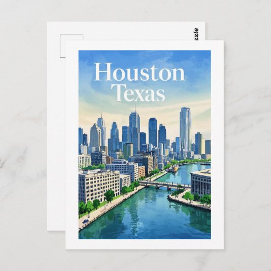 Houston Texas Briefkaart (Voorkant / Achterkant)