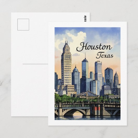 Houston Texas Briefkaart (Voorkant / Achterkant)