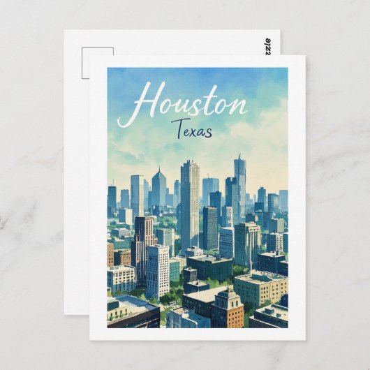Houston Texas Briefkaart (Voorkant / Achterkant)