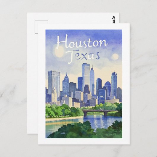 Houston Texas Briefkaart (Voorkant / Achterkant)