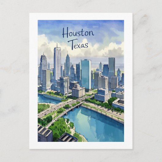 Houston Texas Briefkaart (Voorkant)