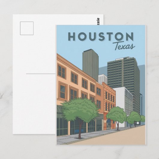 Houston Texas Briefkaart (Voorkant / Achterkant)