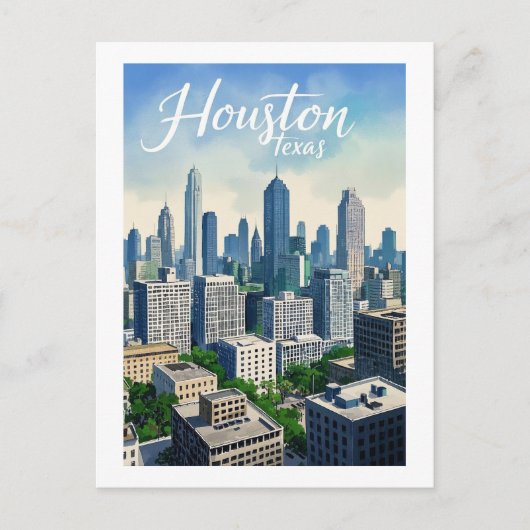 Houston Texas Briefkaart (Voorkant)