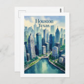 Houston Texas Briefkaart (Voorkant / Achterkant)