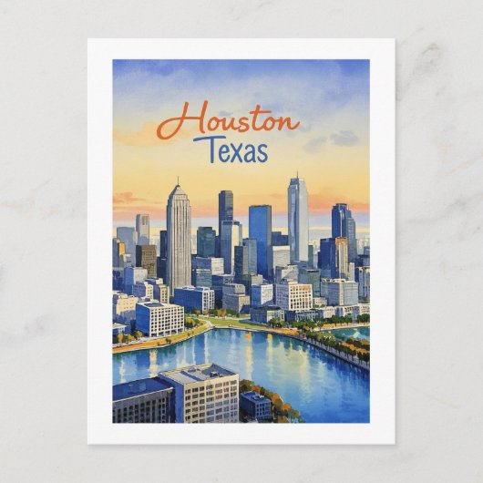 Houston Texas Briefkaart (Voorkant)