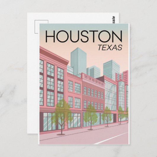 Houston Texas Briefkaart (Voorkant / Achterkant)