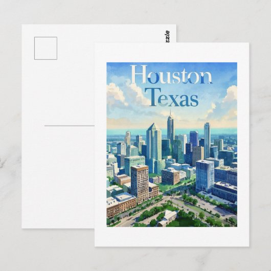 Houston Texas Briefkaart (Voorkant / Achterkant)