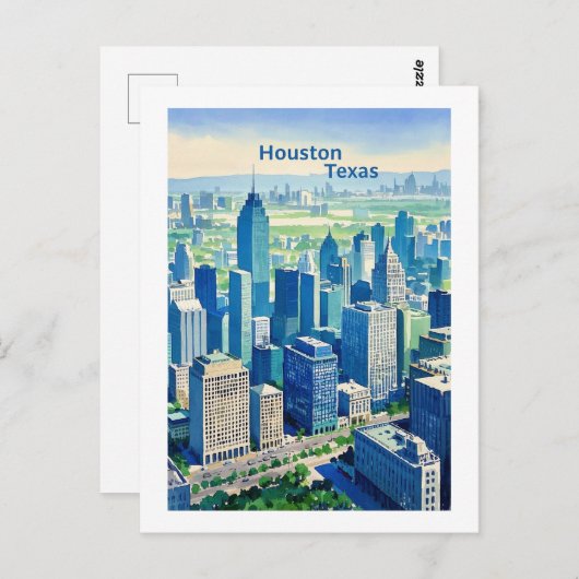 Houston Texas Briefkaart (Voorkant / Achterkant)