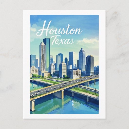 Houston Texas Briefkaart (Voorkant)