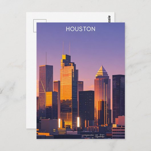 Houston Texas Briefkaart (Voorkant / Achterkant)