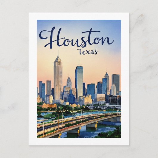 Houston Texas Briefkaart (Voorkant)