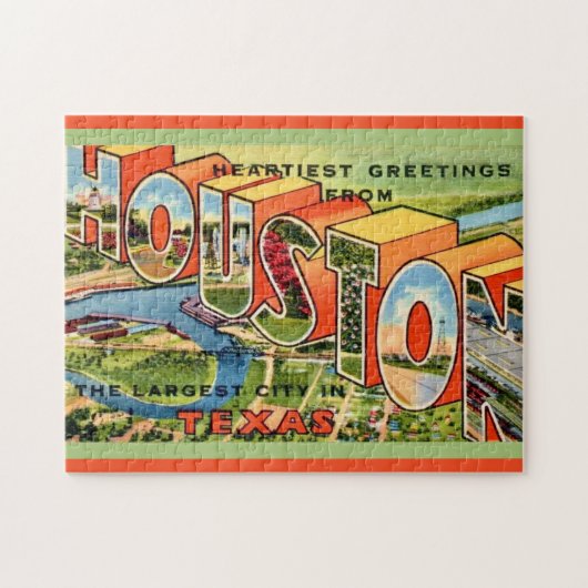  Houston Texas Briefkaart Legpuzzel (Horizontaal)