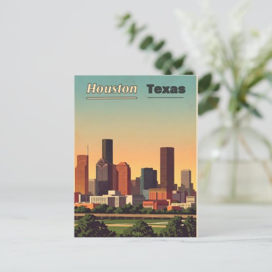 "Houston Texas" briefkaart ontwerp (Staand voorkant)