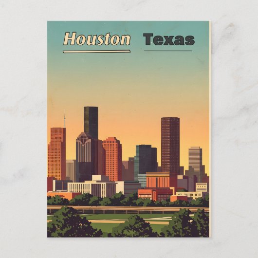 "Houston Texas" briefkaart ontwerp (Voorkant)