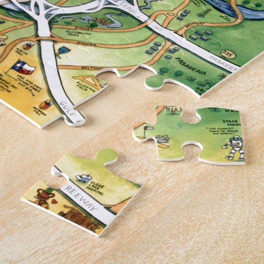 Houston Texas Cartoon Map Legpuzzel (Zijkant)
