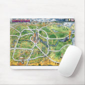Houston Texas Cartoon Map Muismat (Met muis)
