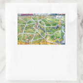 Houston Texas Cartoon Map Rechthoekige Sticker (Tas)