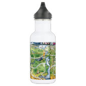 Houston Texas Cartoon Map Waterfles (Rechts)