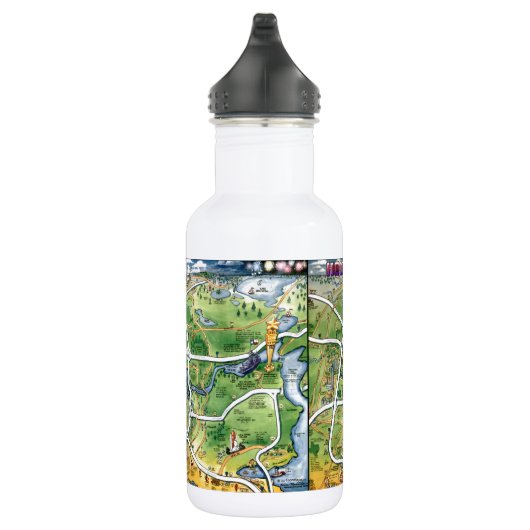 Houston Texas Cartoon Map Waterfles (Rechts)