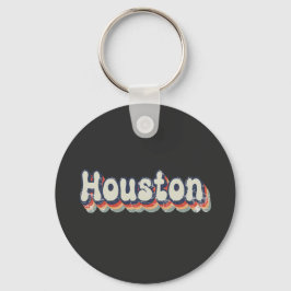 Houston Texas Chrome City Classic Art Sleutelhanger