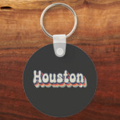Houston Texas Chrome City Classic Art Sleutelhanger (Voorkant)