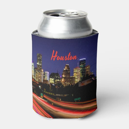 Houston Texas City Skyline Blikjeskoeler (Blikje Voorkant)