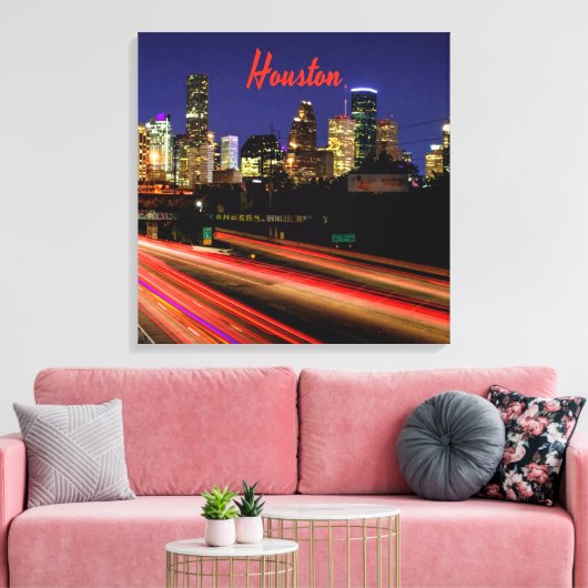 Houston Texas City Skyline Canvas Afdruk (Insitu (Woonkamer))