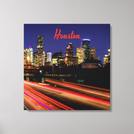 Houston Texas City Skyline Canvas Afdruk (Voorkant)