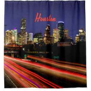 Houston Texas City Skyline Douchegordijn