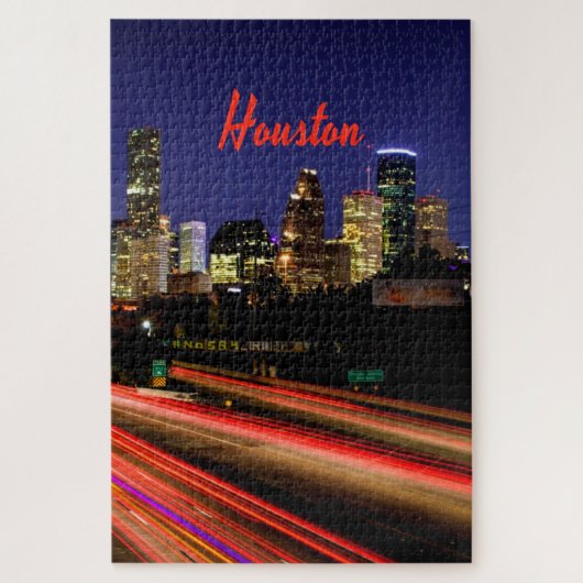 Houston Texas City Skyline Legpuzzel (Verticaal)