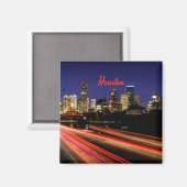 Houston Texas City Skyline Magneet (Voorkant / Achterkant)