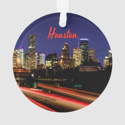 Houston Texas City Skyline Ornament (achterkant)
