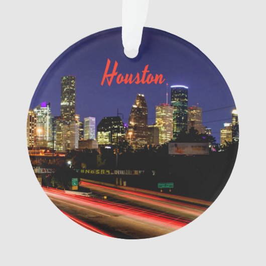 Houston Texas City Skyline Ornament (voorkant)